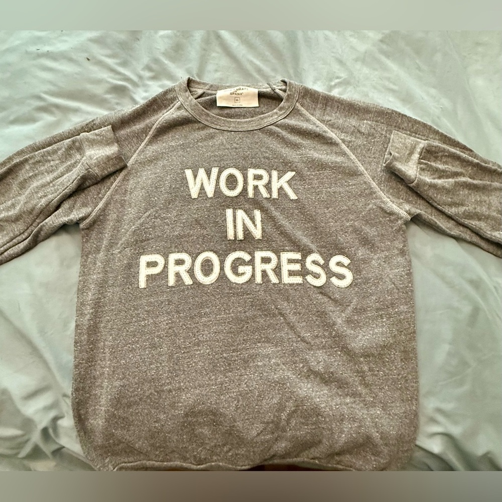 Bow & Drape Gray "Work In Progress" Crewneck Sweatshirt